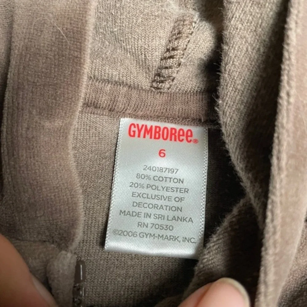 Vintage Y2K Gymboree Velour Hoodie Full Zip Up Embroidered Brown Girls Size 6‎